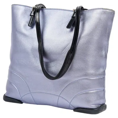 Pre-owned Prada S/s 2000 Metallic Pastel Blue Nappa Leather Shoulder Bag With Mesh Detail