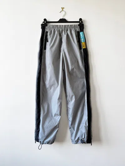 Pre-owned Prada Ss17 Grey Nylon Track Pants With Side Zip
