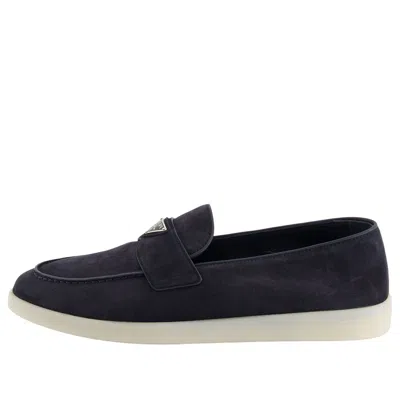 Prada Round Toe Loafers In Blue