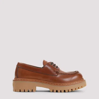 Prada St. Moritz Derbies In Cognac