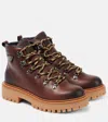 Prada Women's Ebony-coloured Leather Lace-up Boot In Schwarz