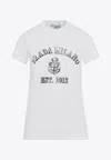 Prada Stamped Logo Crew Neck T-shirt In White