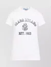 Prada Stamped Logo Crew Neck T-shirt In White