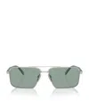 Prada Silver Pilot Frame Sunglasses In Silver