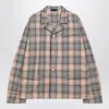 Prada Checked Patch-pocket Shirt In Gray
