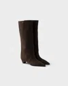 Prada Leather Boots In Brown