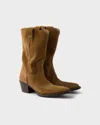Prada Brown Suede Boots In Brown