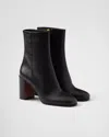 Prada Leather Booties In Black