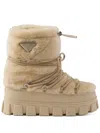 Prada Après-ski-stiefeletten Aus Lammfell In Neutral
