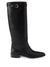 Prada Leather Knee-high Boots In Black