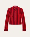 Prada Straight Button Down Top In F0011 Rosso