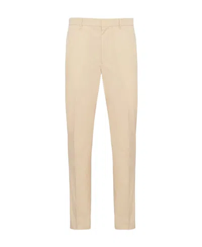 Prada Straight Casual Pants In Beige