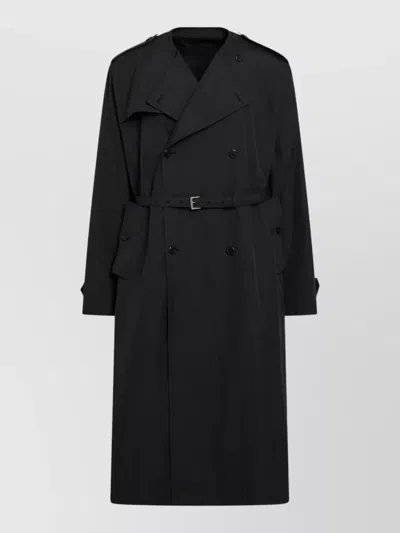 Prada Straight Collar Jacket Long Sleeves Pockets In Black