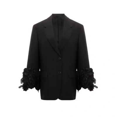 Prada Straight-fit Wool And Feather Jacket In Black