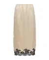 Prada Women's Satin Crepe And Lace Midi-skirt In Desert Yellow