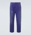 Prada Ld-effect Twill Pants In Purple