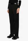 Prada Straight-leg Belted Pants In Black