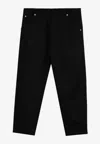 Prada Mens Black Triangle-logo Tapered-leg Relaxed Cotton Trousers In Black
