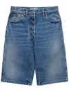 Prada Blue Bermuda Shorts In Washed Denim Women In ブルー