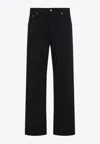 Prada Mens Black Straight-leg Regular Denim Jeans In Black