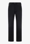 Prada Straight Leg Tapered Jeans In Black