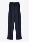 Prada Straight-leg Mohair Pants In Blue