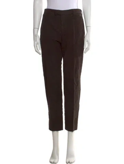Pre-owned Prada Straight Leg Pants In Brown