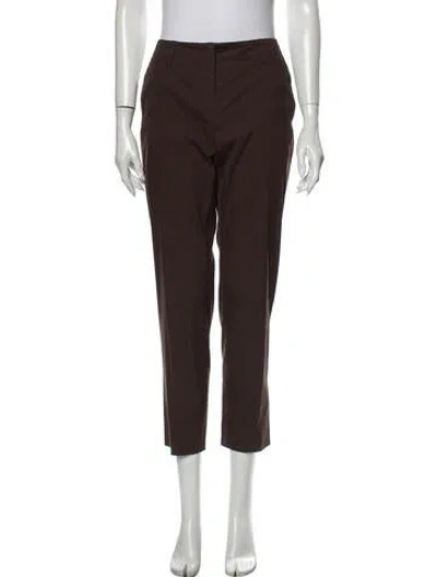 Pre-owned Prada Straight Leg Pants In Burgundy