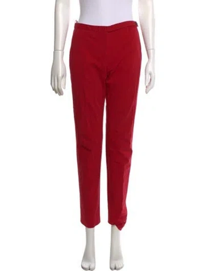 Pre-owned Prada Straight Leg Pants In Red