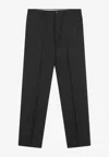 Prada Anthracite Grey Wool Trousers Men In Gray