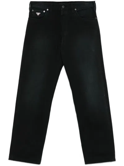 Prada Straight Leg Tapered Jeans Clothing In Black