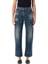 Prada Five Pocket Jeans In Washed Denim In Blue