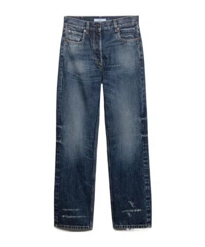 Prada Straight-leg Washed Denim Jeans In Blue