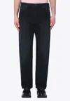 Prada Mens Black Straight-leg Regular Denim Jeans In Black