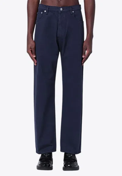 Prada Straight-leg Washed Jeans In Blue