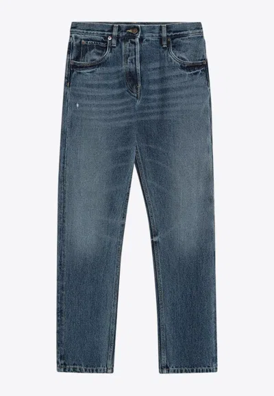 Prada Straight-leg Washed Jeans In Blue