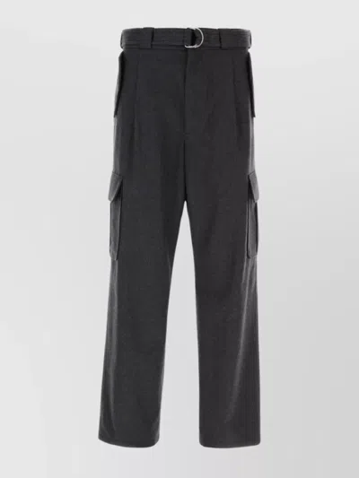 PRADA WOOL STRAIGHT-LEG CARGO TROUSERS