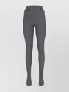Prada Straight Ribbed Texture Trousers With Belt Loops In Gray