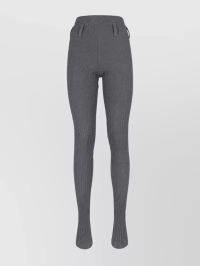 PRADA STRAIGHT RIBBED TEXTURE TROUSERS WITH BELT LOOPS