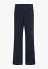 Prada Cotton Popeline Pants Button Detail In Blue