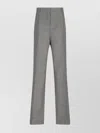 Prada Wide Grey Trousers In Wool Women In Gray