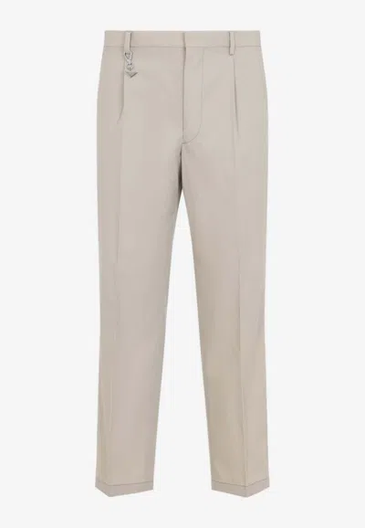Prada Straight-leg Tailored Pants In Sand