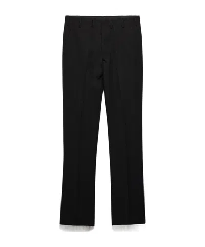 Prada Straight-leg Tailored Wool Trousers In Black