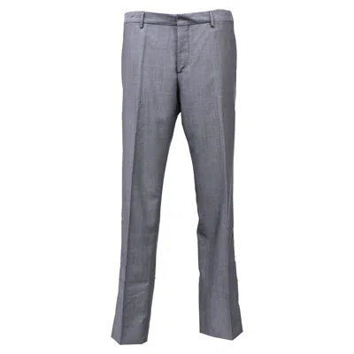 Pre-owned Prada Straight-leg Trousers In Grey Wool In Gray