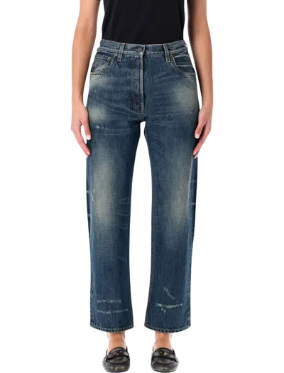 Prada Straight-leg Vintage Wash Jeans In Blue