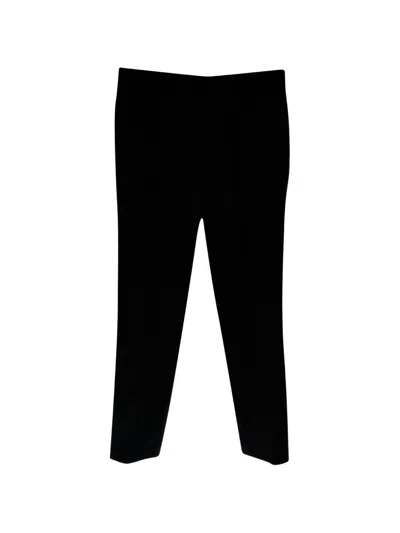 Pre-owned Prada Straight-leg Wool Trousers In Black