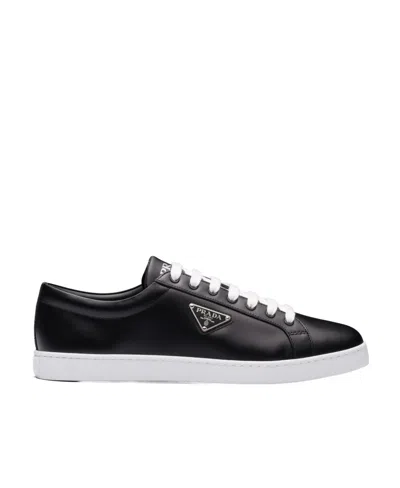 Prada Strap-up Casual Sneakers In Black