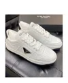 Prada Strap-up Casual Sneakers In White / Black