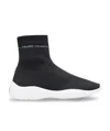 Prada Strapless High-top Sneakers In Black