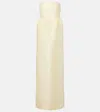 Prada Strapless Silk-satin Maxi Dress In Gelb 